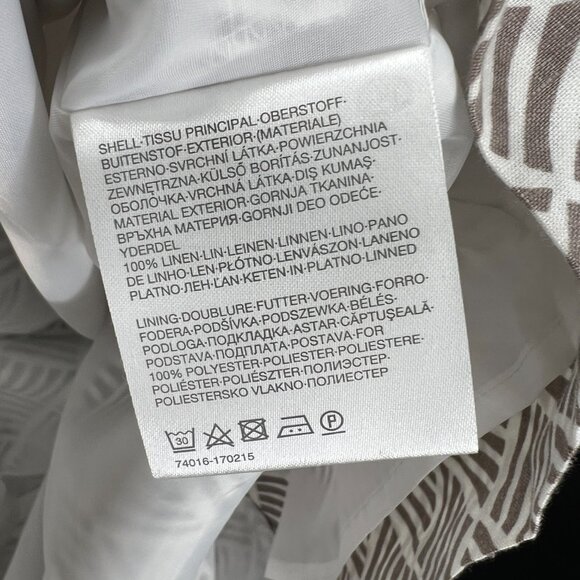 NEW Your Sixth Sense linen lined shift dress tan white Coastal grandma 38 8 - Picture 7 of 13